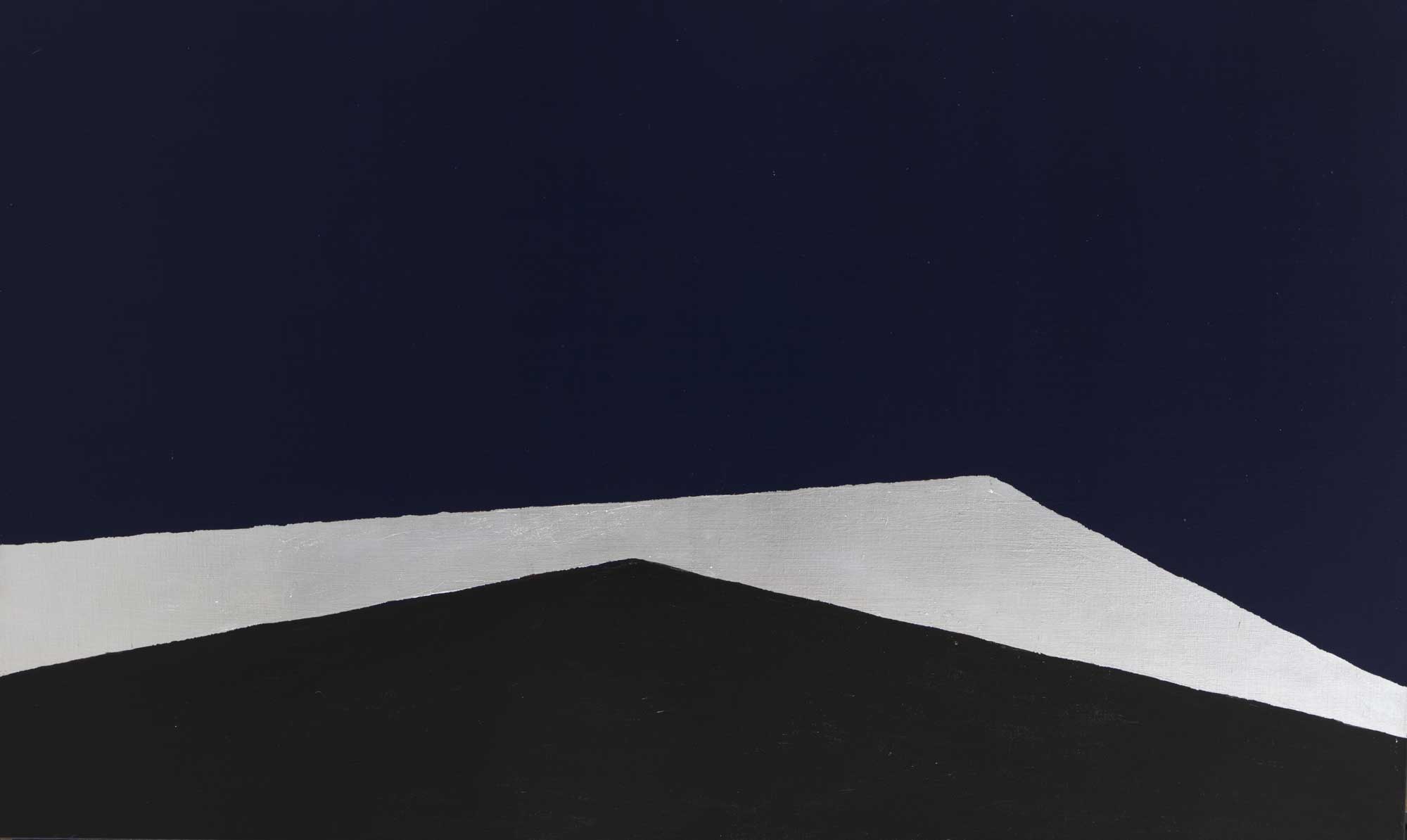 Anna-Eva Bergman, N°19-1981 Double horizon, 1981, acrylique et feuille de métal sur toile, 97 x 162 cm