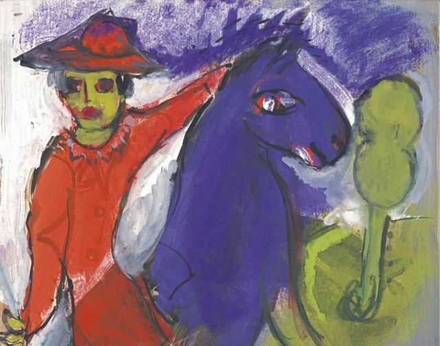 The Mexican Rider in Red and His Violet Horse (1943